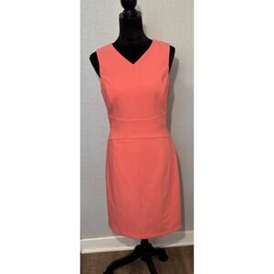 White House Black Market Seamed Sheath Dress Salmon Sz 6